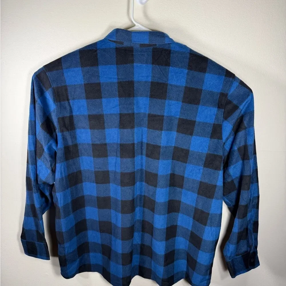 Wrangler Men's Casual Blue and Black Checkered Shirt